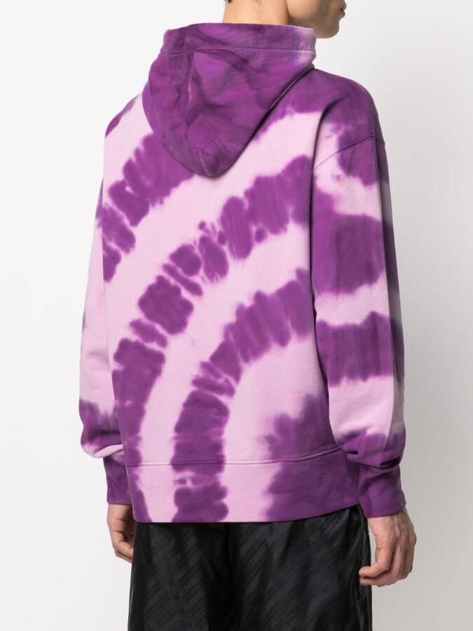 MSGM Hoodie met tie-dye print Paars