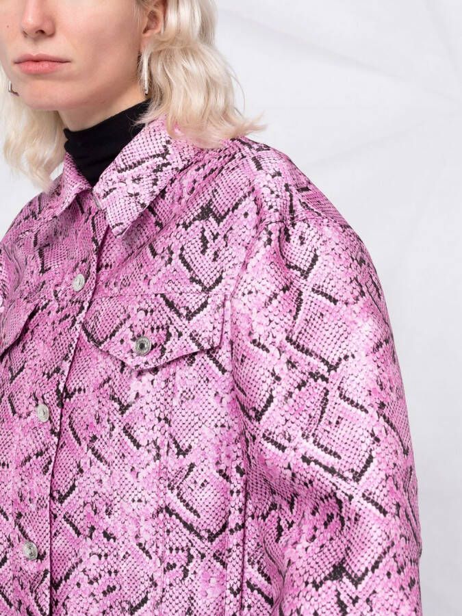 MSGM Jack met slangenhuidprint Roze