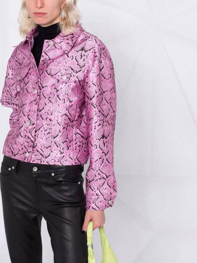 MSGM Jack met slangenhuidprint Roze