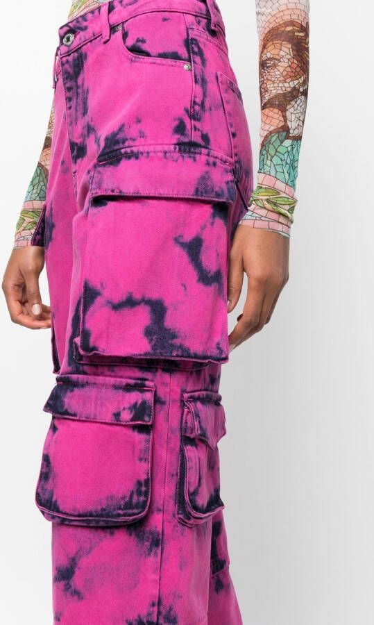 MSGM Jeans met acid wassing Roze