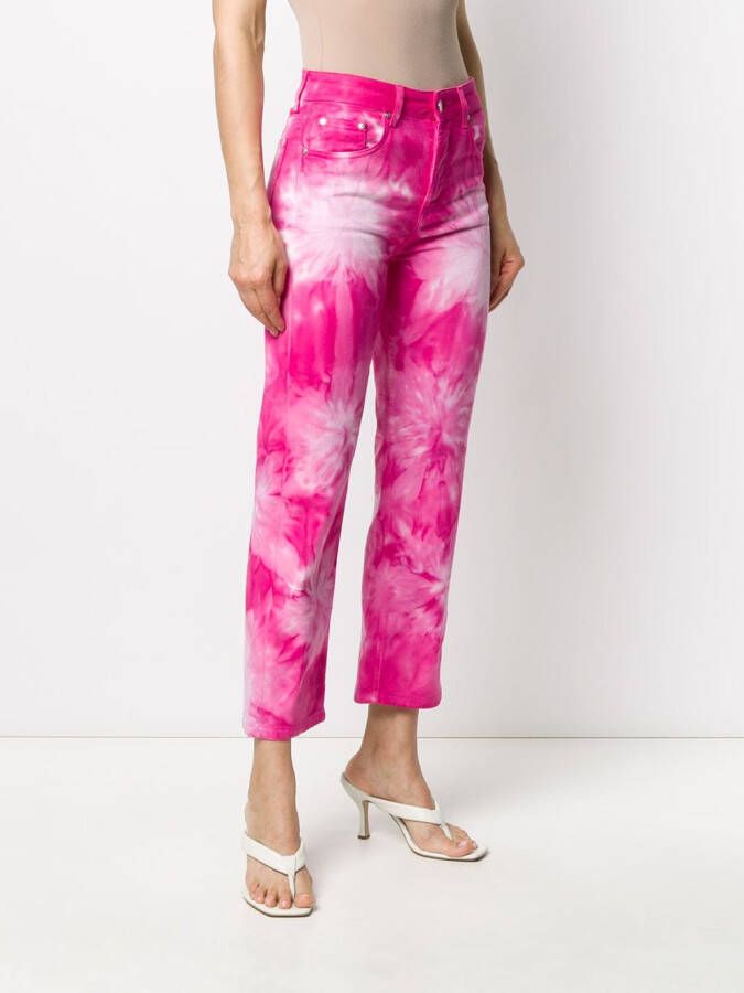 MSGM Jeans met tie-dye print Roze