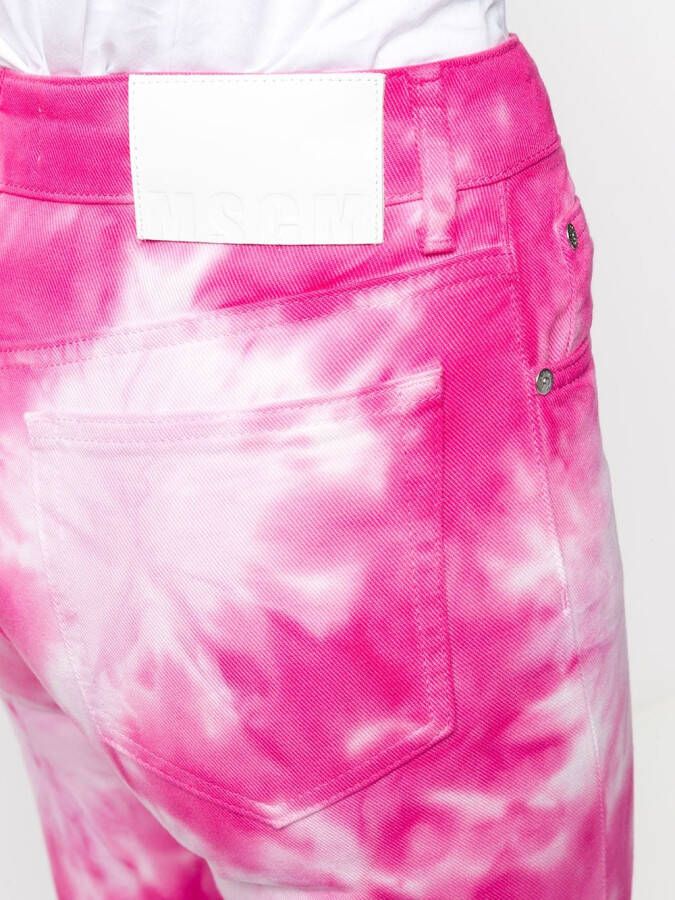 MSGM Jeans met tie-dye print Roze
