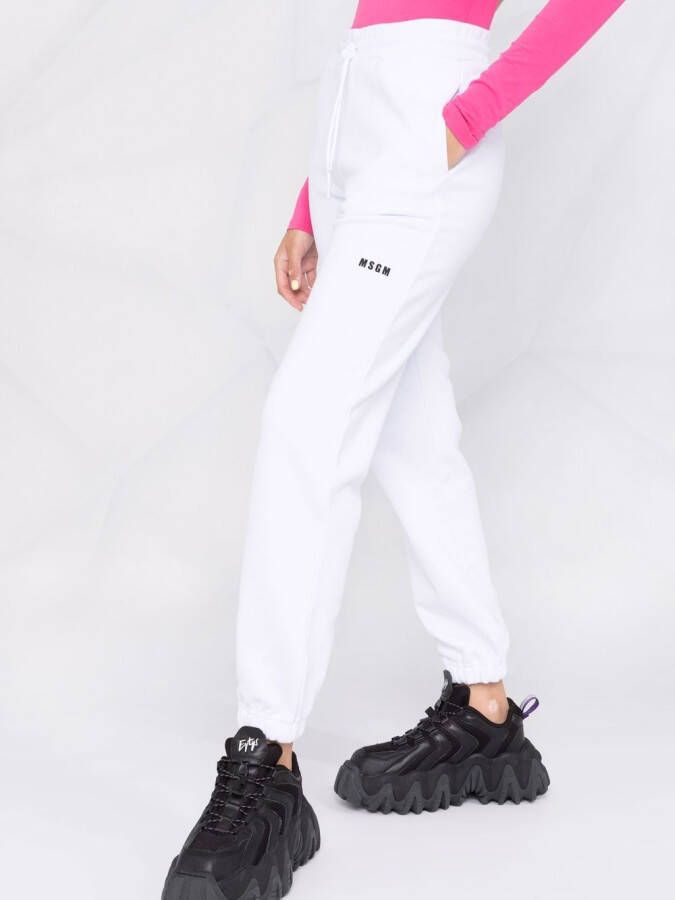 MSGM Joggingbroek met logoprint Wit