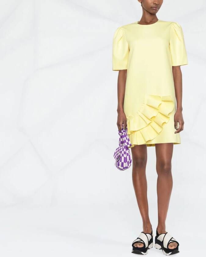 MSGM Jurk met ruches Geel