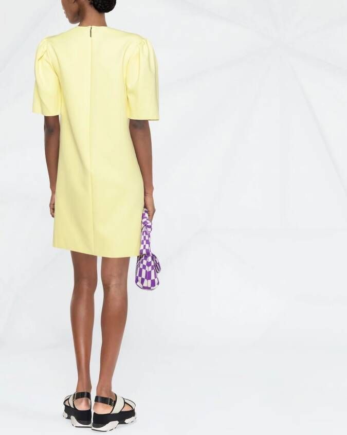 MSGM Jurk met ruches Geel