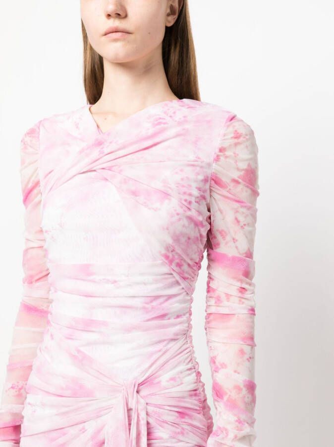 MSGM Jurk met tie-dye print Roze