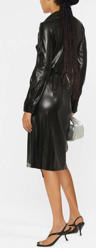 MSGM Jurk van imitatieleer Zwart