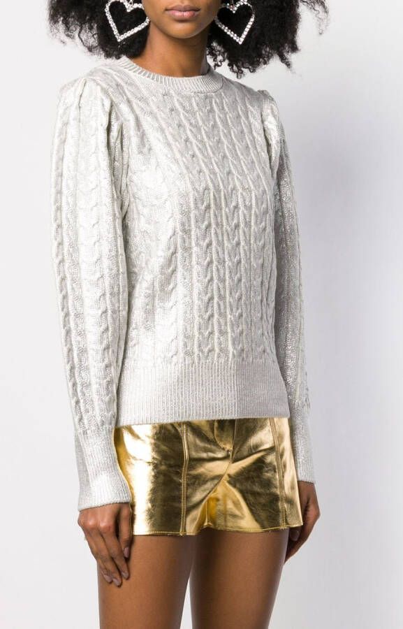 MSGM Kabelgebreide trui Wit