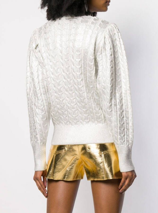 MSGM Kabelgebreide trui Wit
