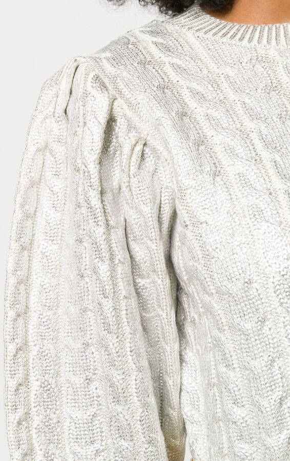 MSGM Kabelgebreide trui Wit