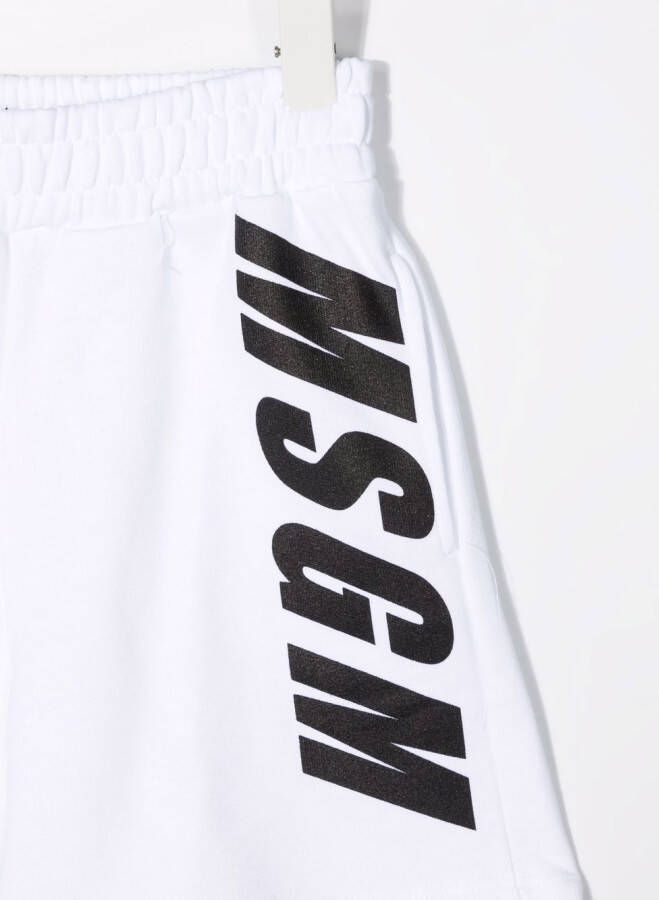 MSGM Kids Bermuda shorts met logoprint Wit