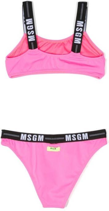 MSGM Kids Bikini met logoprint Roze