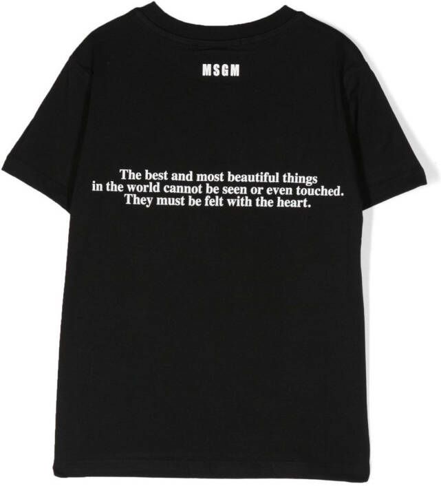 MSGM Kids T-shirt met geborduurd logo Zwart