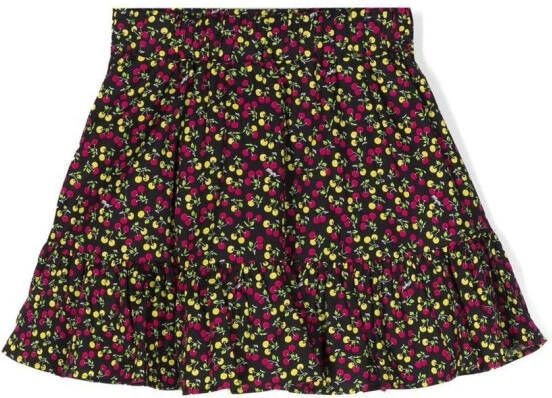 MSGM Kids Rok met bloemenprint Zwart