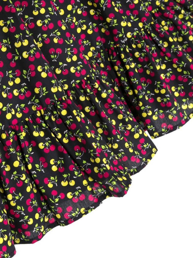 MSGM Kids Rok met bloemenprint Zwart