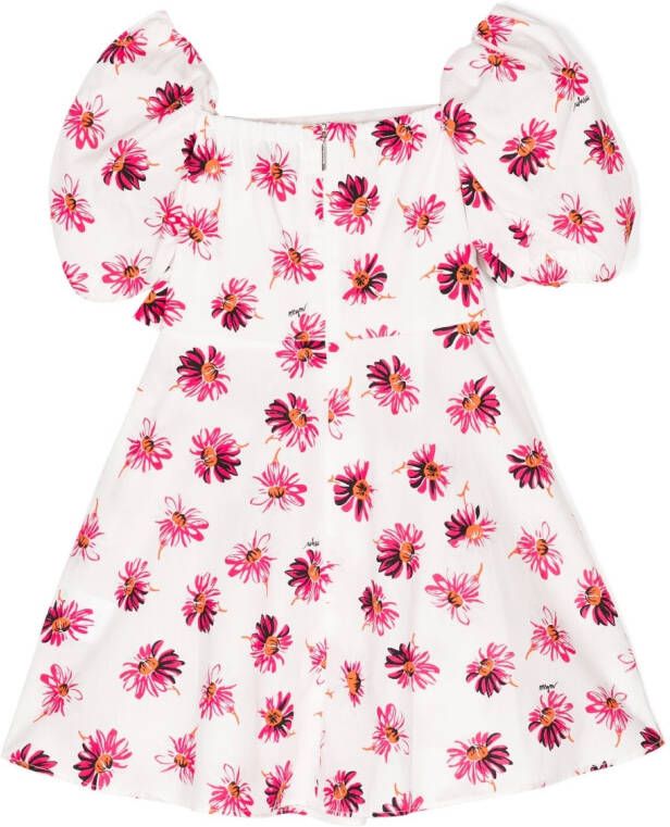 MSGM Kids Jurk met bloemenprint Wit