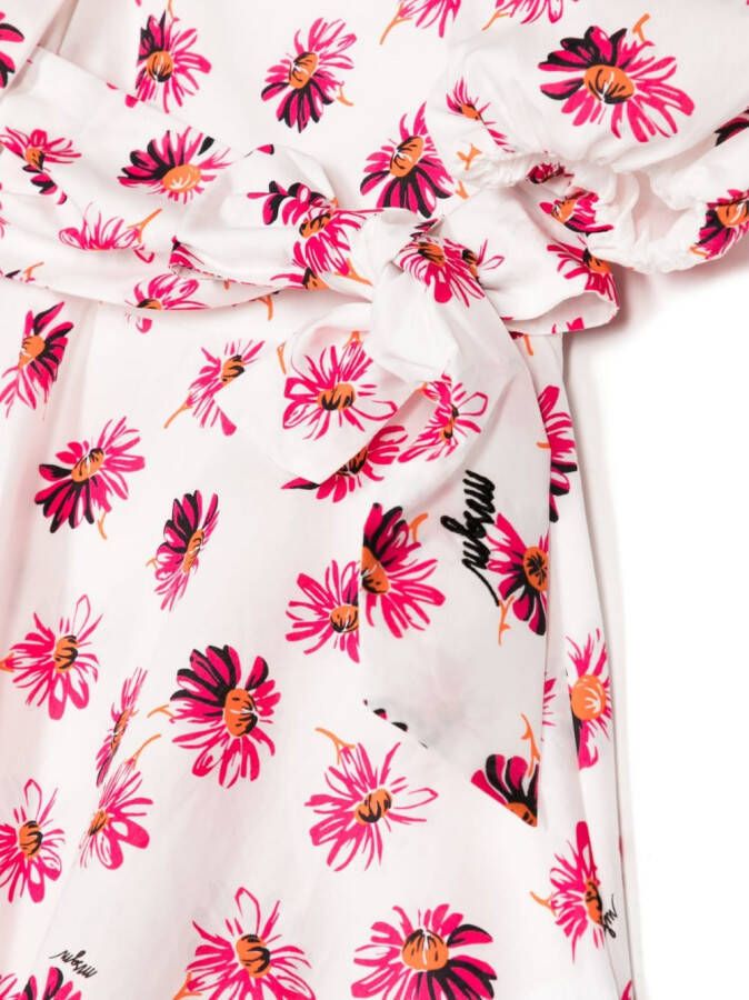 MSGM Kids Jurk met bloemenprint Wit