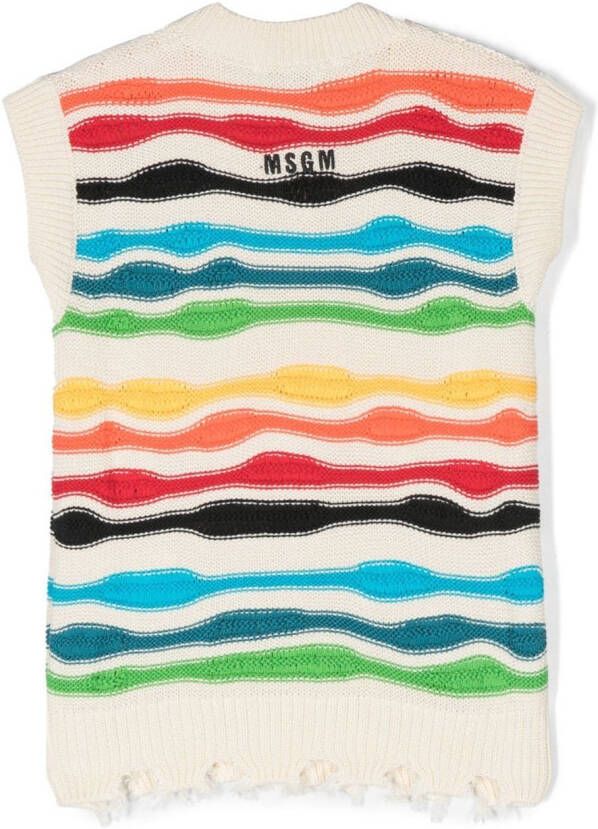 MSGM Kids Gerafelde top Beige