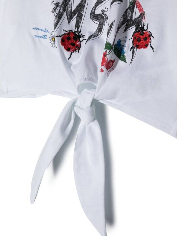 MSGM Kids T-shirt met logoprint Wit