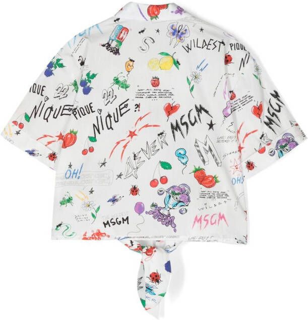 MSGM Kids Cropped blouse Wit