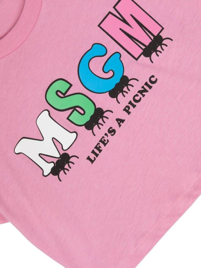 MSGM Kids T-shirt met tekst Roze