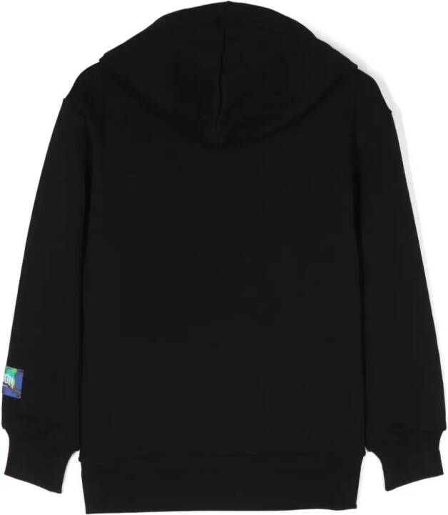 MSGM Kids Hoodie met logoprint Zwart