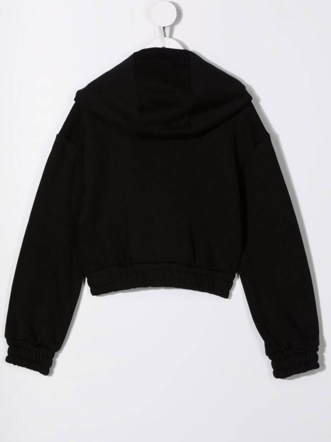 MSGM Kids Hoodie met logoprint Zwart