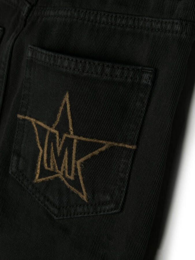 MSGM Kids Jeans met geborduurd logo Zwart