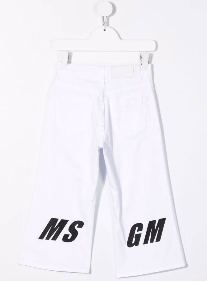 MSGM Kids Jeans met logoprint Wit