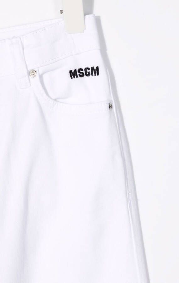 MSGM Kids Jeans met logoprint Wit