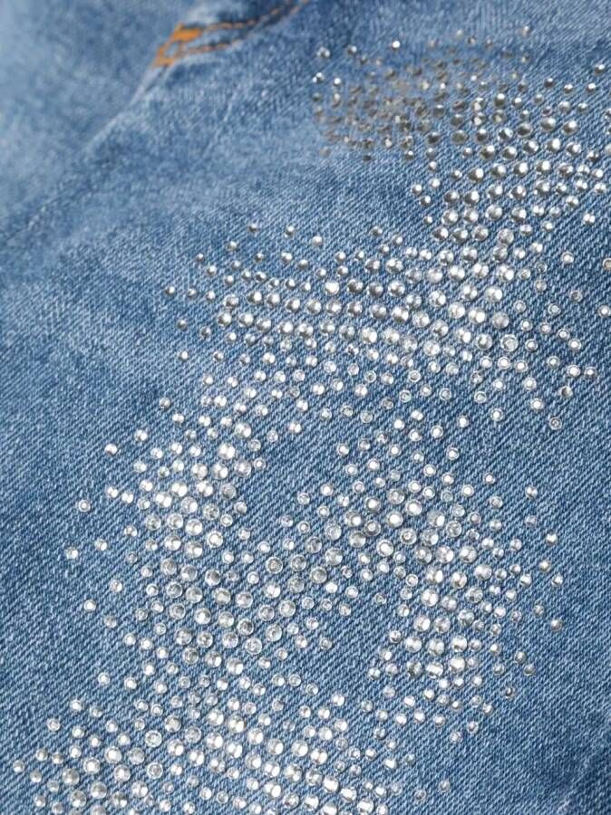 MSGM Kids Jeans verfraaid met kristallen Blauw