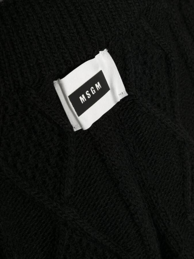 MSGM Kids Kabelgebreide broek Zwart