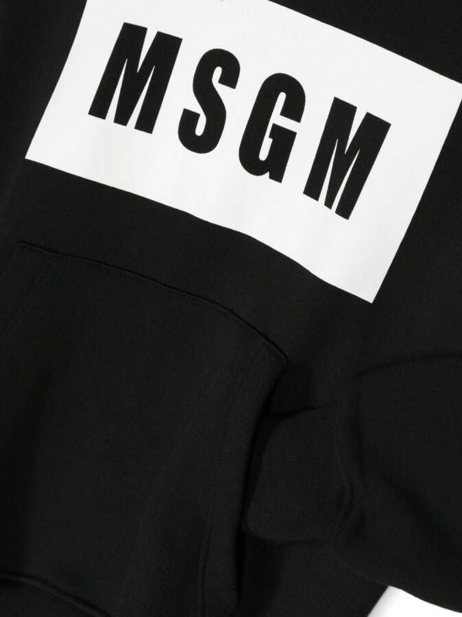 MSGM Kids Hoodie met logoprint Zwart