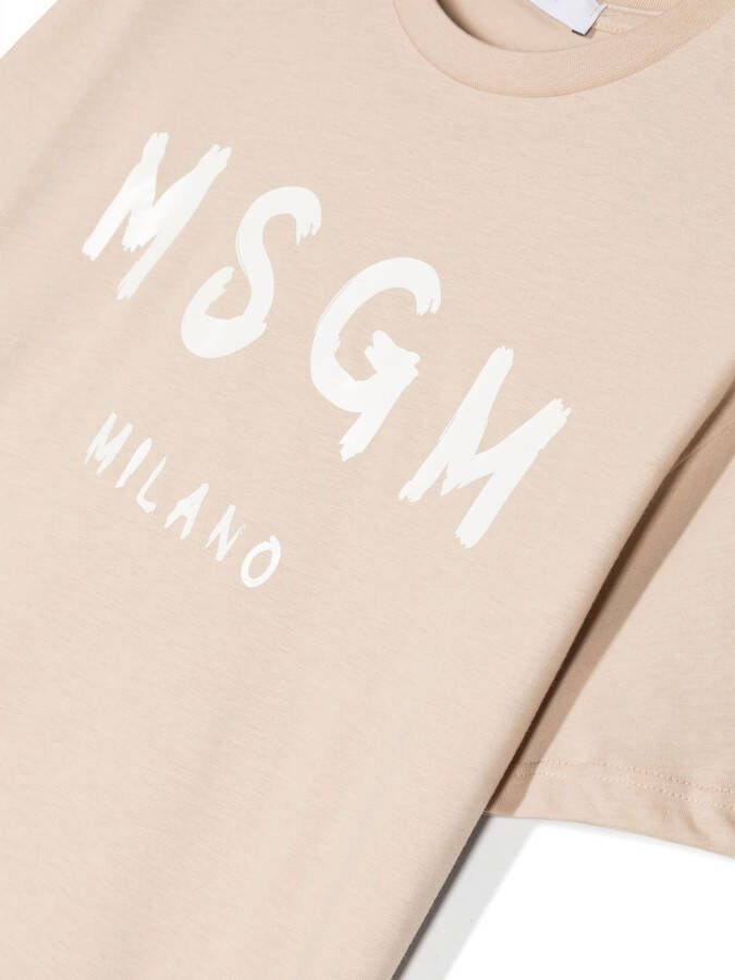 MSGM Kids T-shirt met logoprint Beige