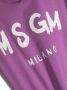 MSGM Kids T-shirt met logoprint Paars - Thumbnail 3