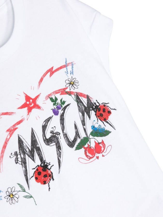 MSGM Kids T-shirt met logoprint Wit