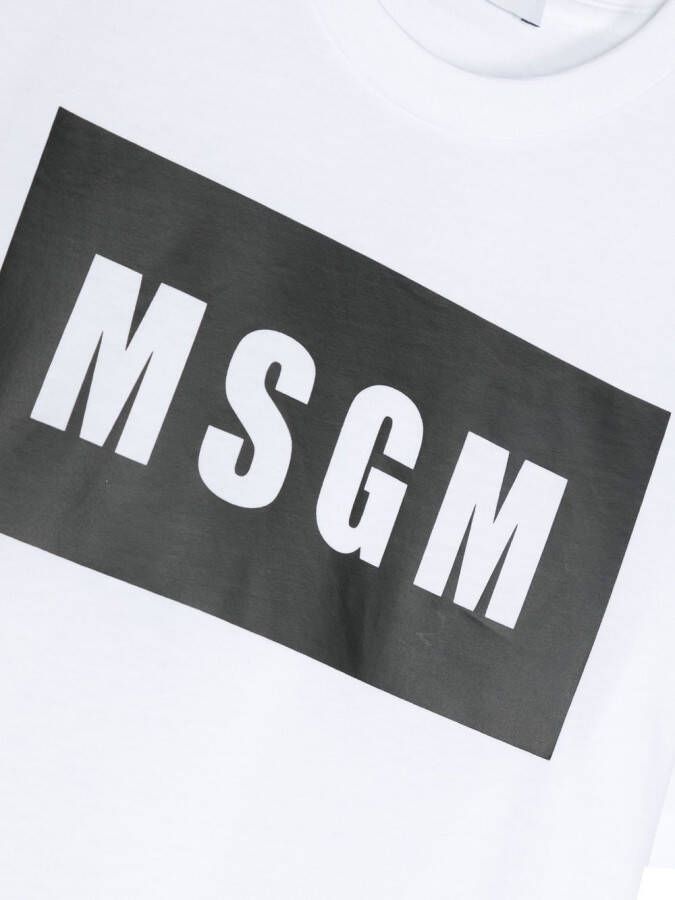 MSGM Kids T-shirt met logoprint Wit