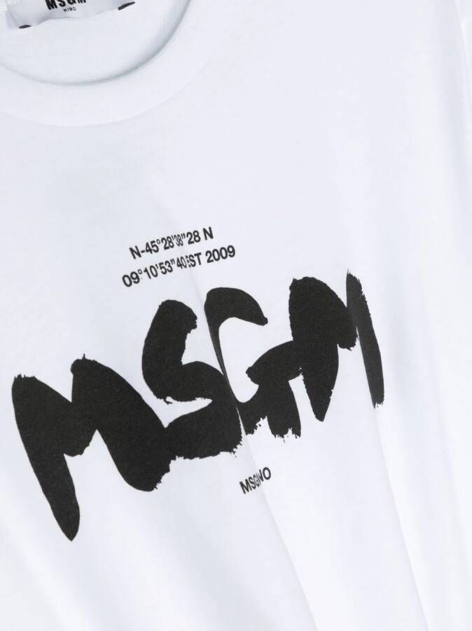 MSGM Kids T-shirt met logoprint Wit