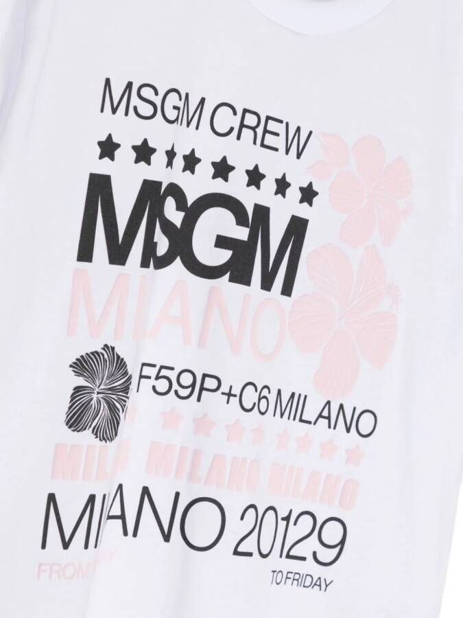 MSGM Kids T-shirt met logoprint Wit