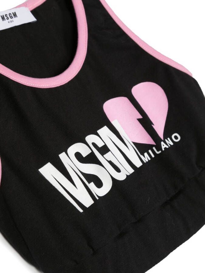 MSGM Kids Tanktop met logoprint Zwart