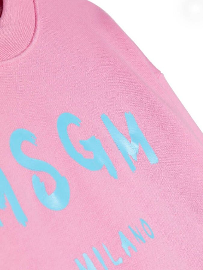 MSGM Kids Sweaterjurk met logoprint Roze