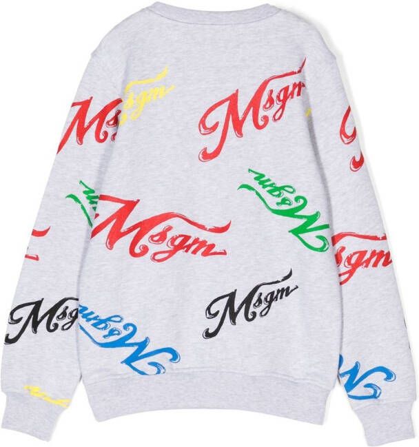 MSGM Kids Sweater met logoprint Grijs