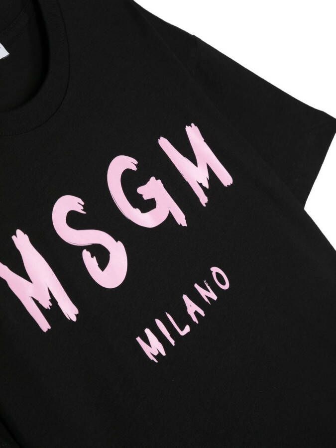 MSGM Kids T-shirt met logoprint Zwart