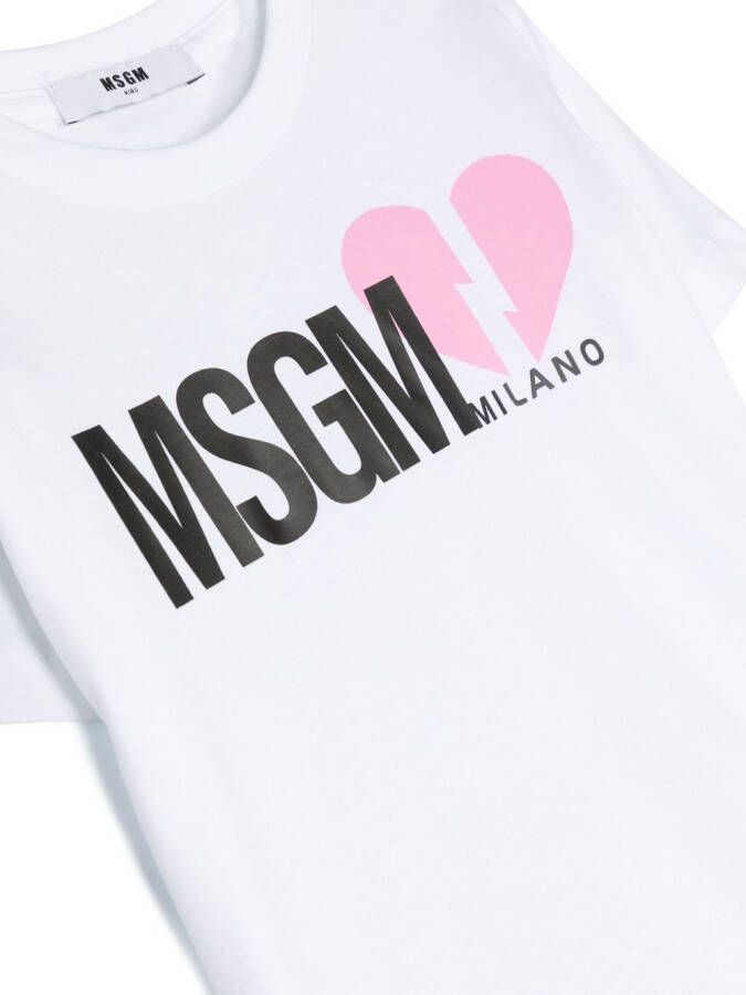 MSGM Kids T-shirt met logoprint Wit