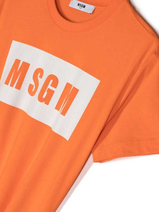 MSGM Kids Sweater met logoprint Oranje