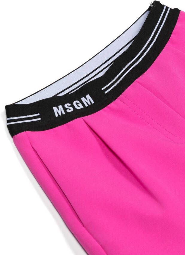 MSGM Kids Shorts met logoband Roze