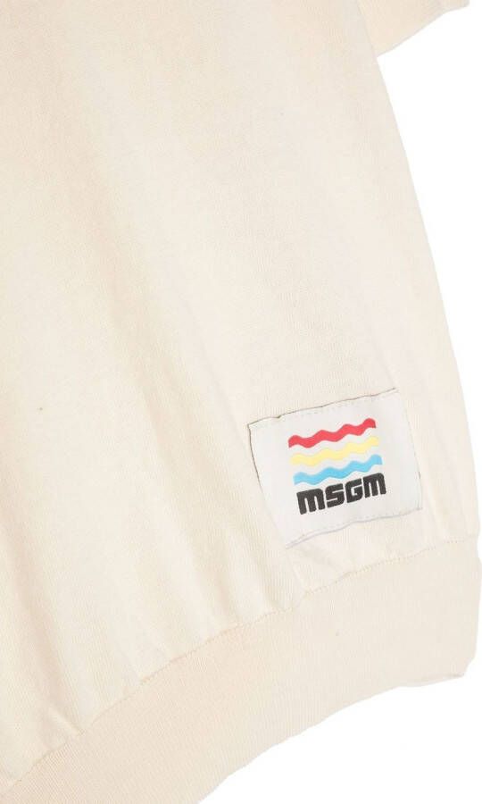 MSGM Kids Poloshirt met logopatch Beige