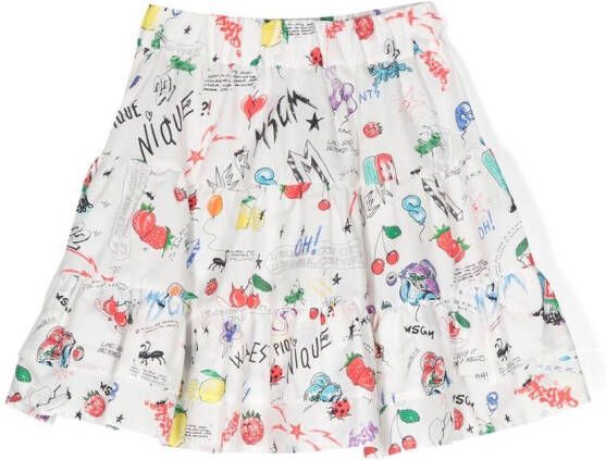 MSGM Kids Rok met grafische print Wit