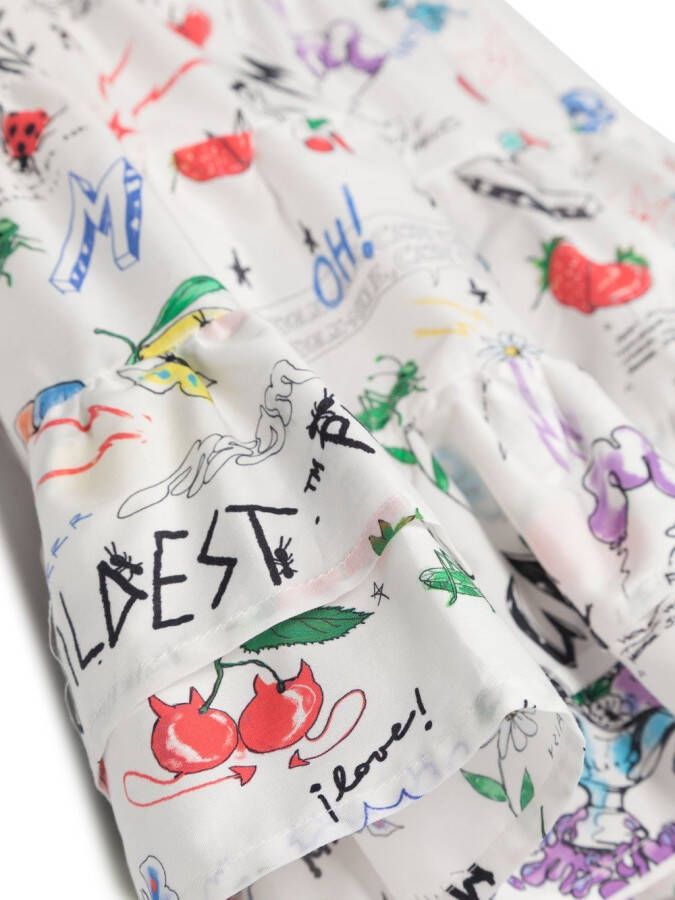 MSGM Kids Rok met grafische print Wit