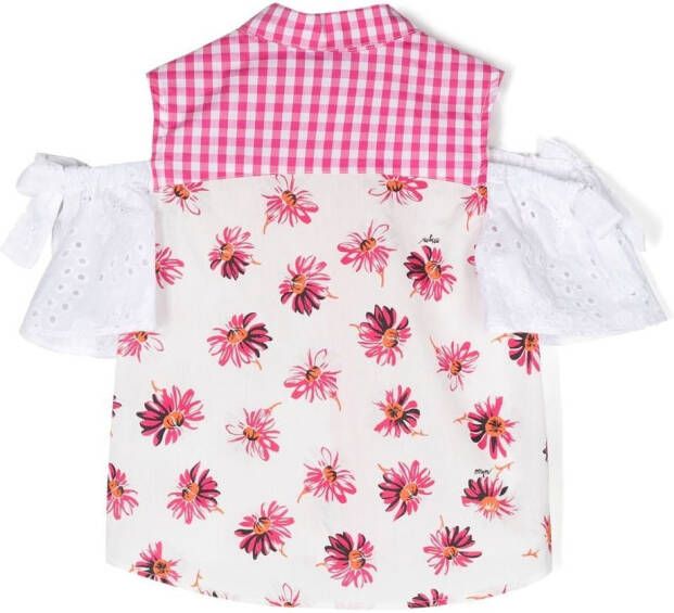 MSGM Kids Shirt met bloemenprint Wit